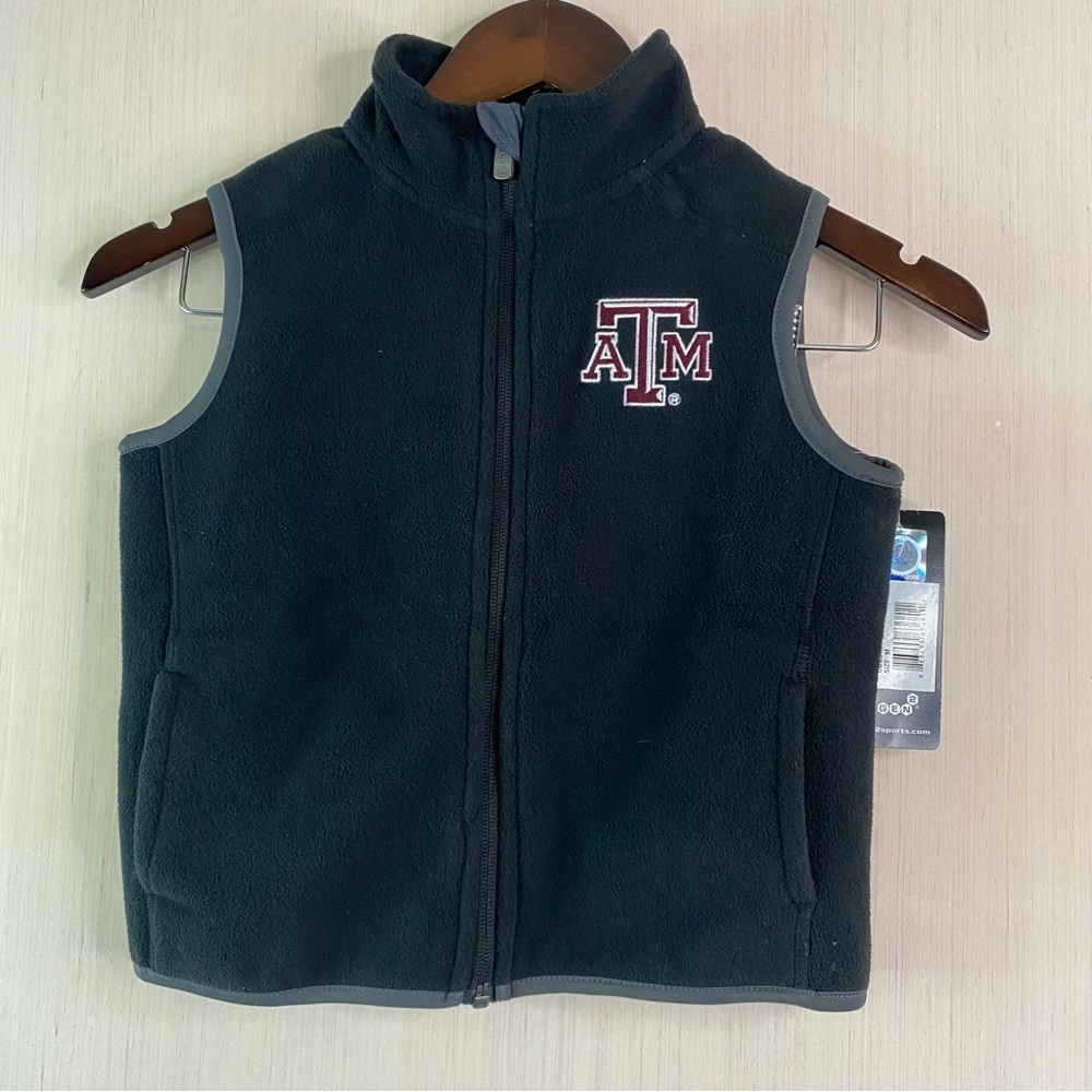NWT Gen2 NCAA Youth Texas A&M Aggies Scrimmage Black Fleece Vest Youth Medium